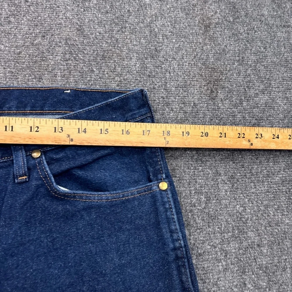 Wrangler‎ 47MWZ Cowboy Jeans Mens Size 34x30 Blue Back Patch Vintage Style Denim